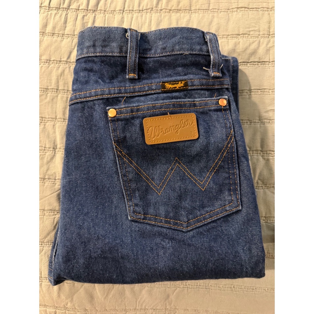Wrangler 936DEN Cowboy Cut Slim Fit Jeans Mens 36x36 Blue Denim Straight Leg